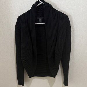 Attention Black Open-Front Cardigan